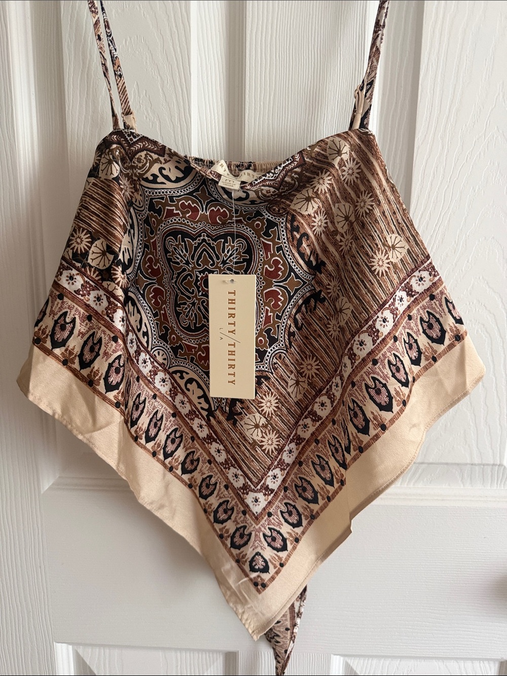 Thirty/Thirty Beige Paisley Bandana Tank Top